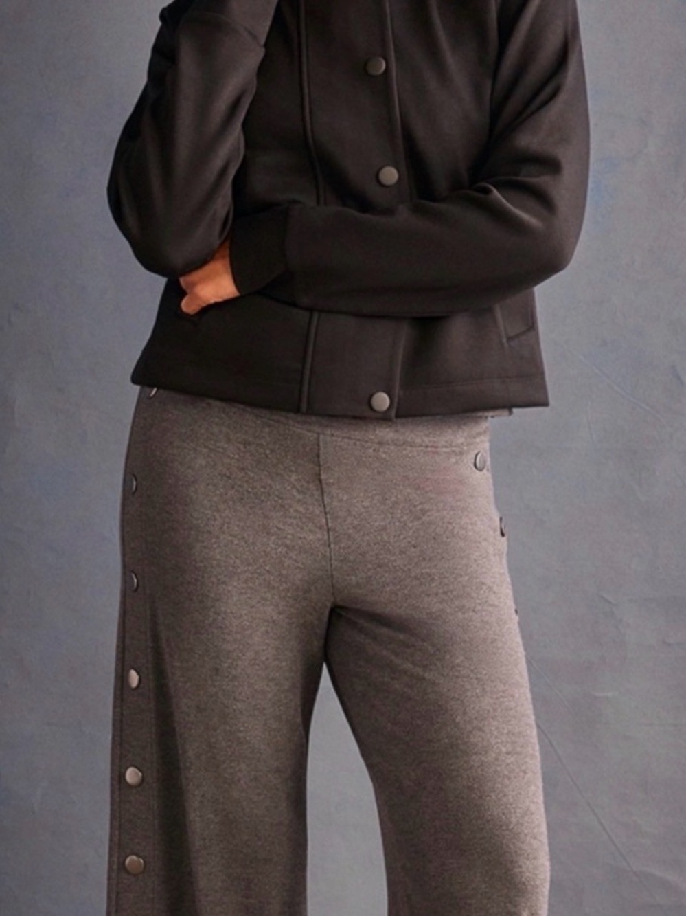CAbi Low Key Black Hooded Snap Jacket - Picture 3 of 11